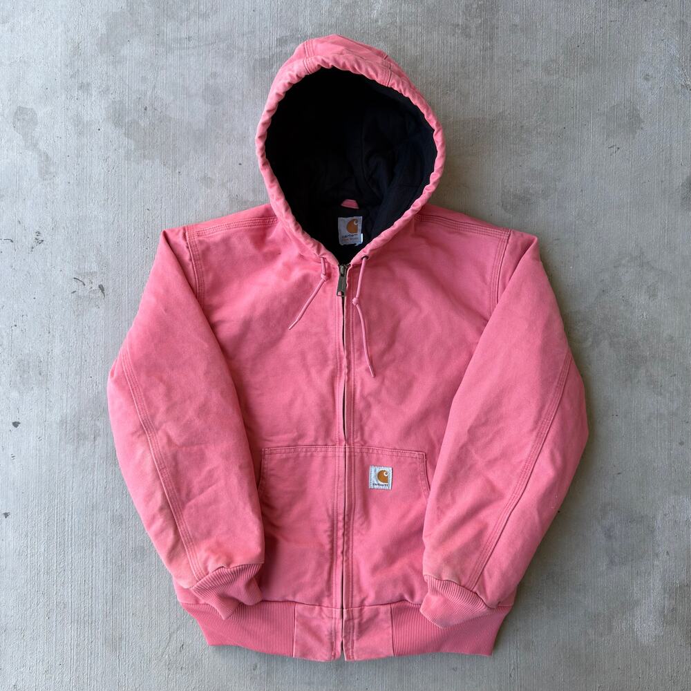 Carhartt WOMENS J130 pink hooded work wear jacket